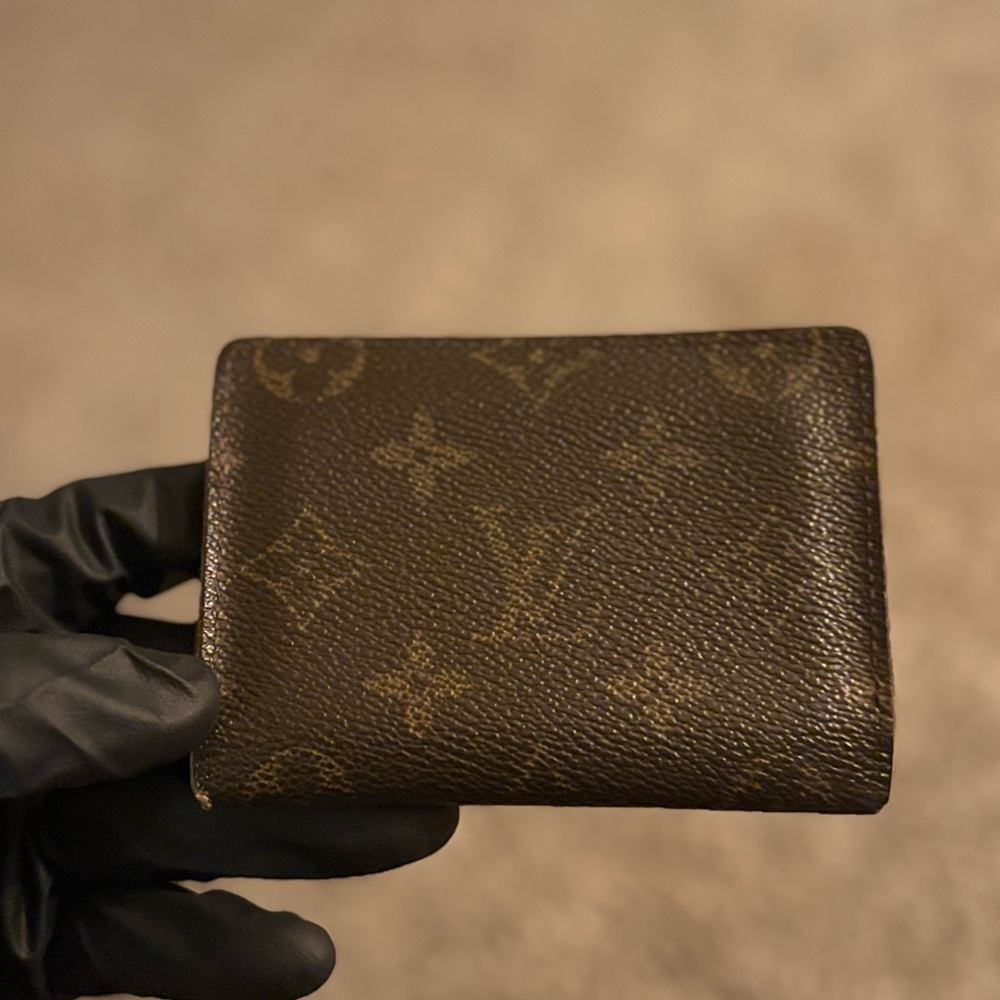 Authentic Louis Vuitton Dark Brown & Orange Card Holder